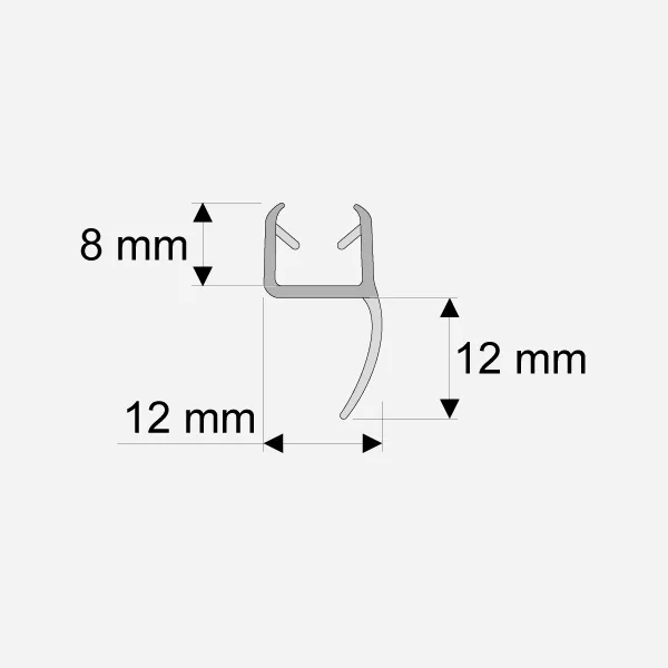 Dichtleiste senkrecht, 8mm / 1958 mm