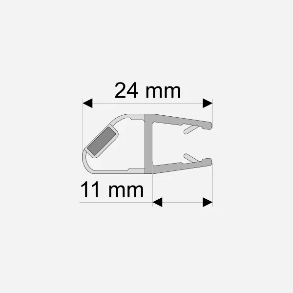 Magnetleiste 45°, rechts, 8 mm / 2025mm
