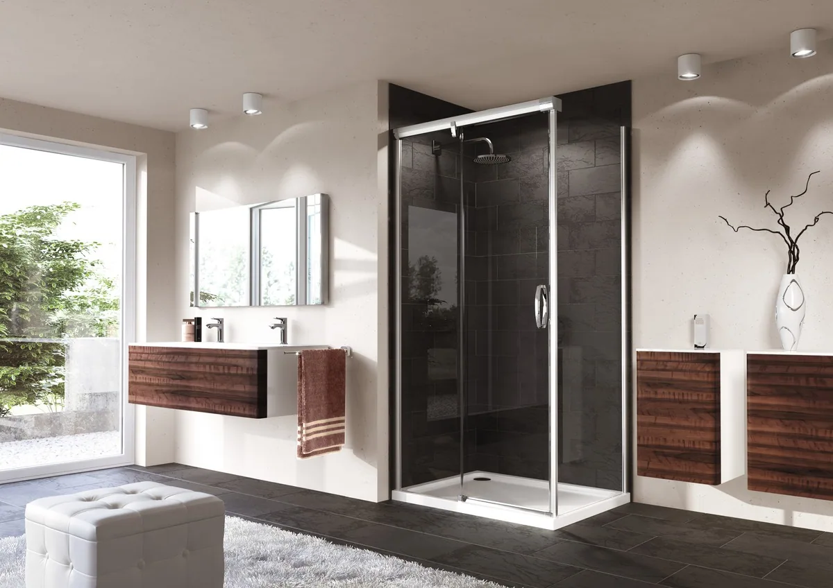 Aura elegance Gleittür 1teilig mit festem Segment und Seitenwand