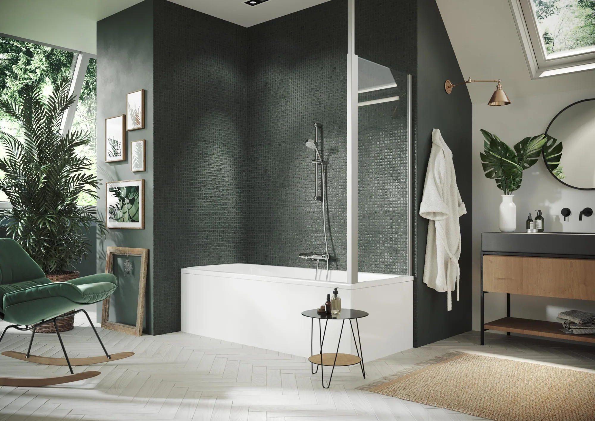 Design pure Badewannenabtrennung SW
