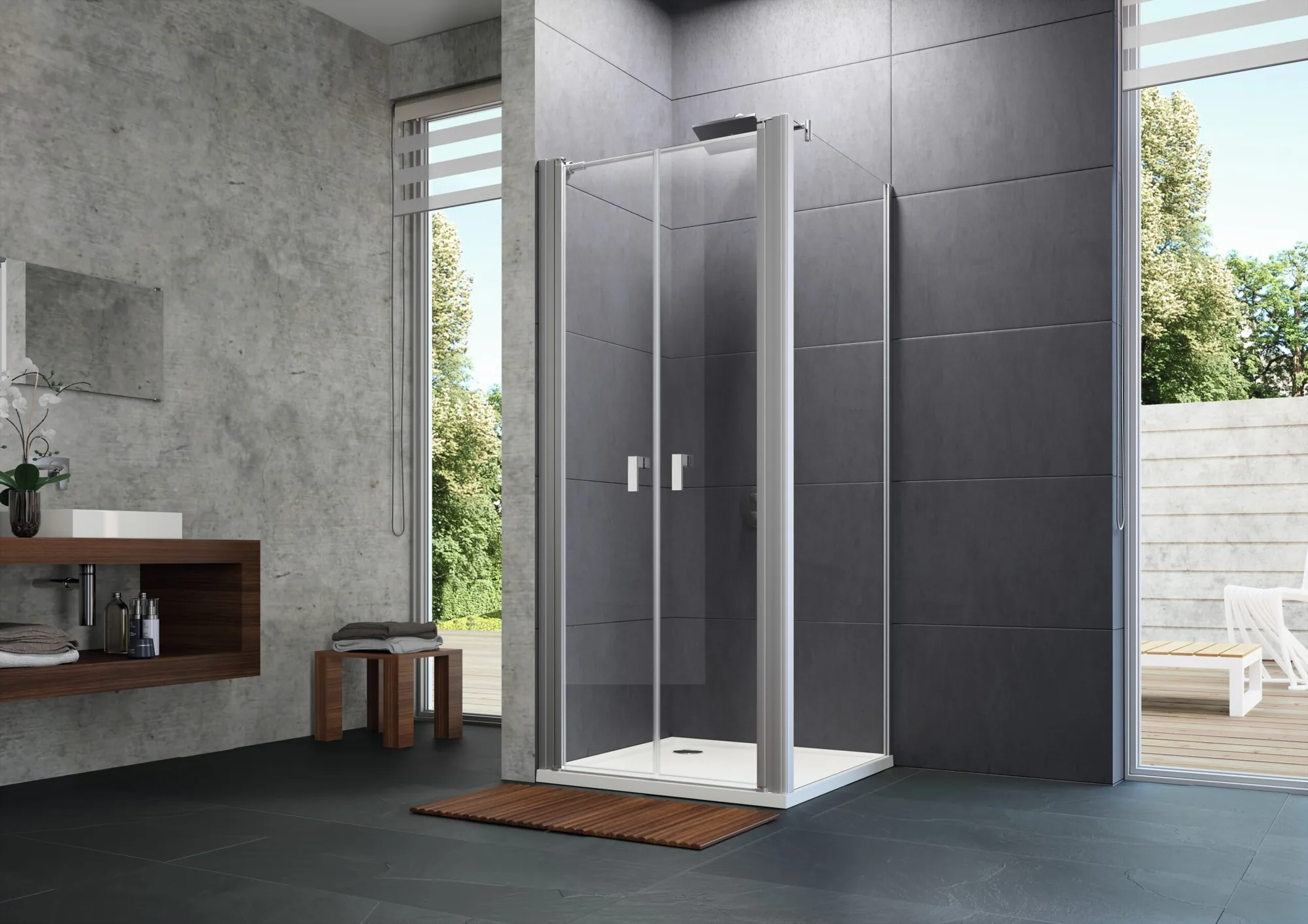 Design pure Pendeltür mit Seitenwand