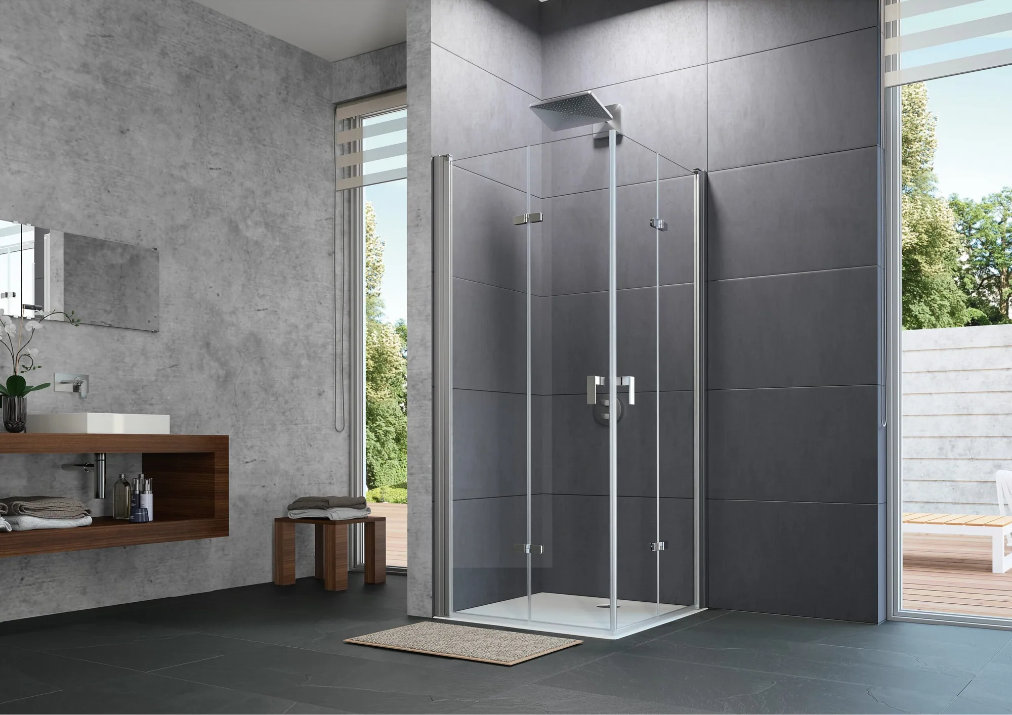 Design pure Schwingfalttüreckeinstieg