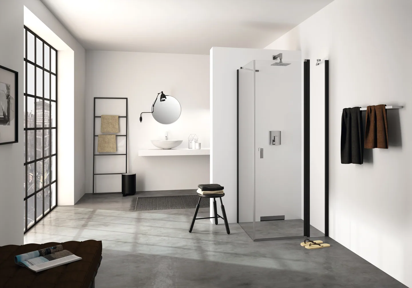Design pure Schwingtür mfS und SW Black Edition